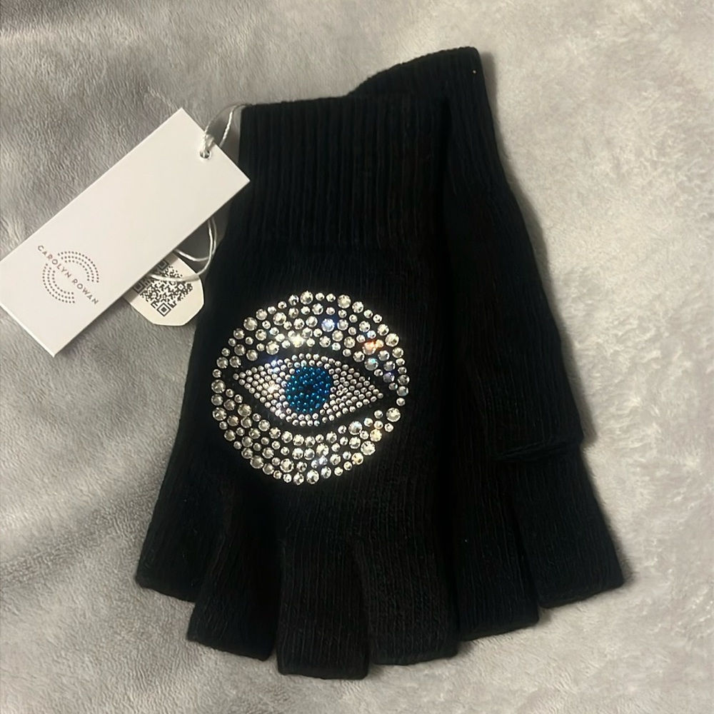 Carolyn Rowan cashmere gloves with Swarovski crystals